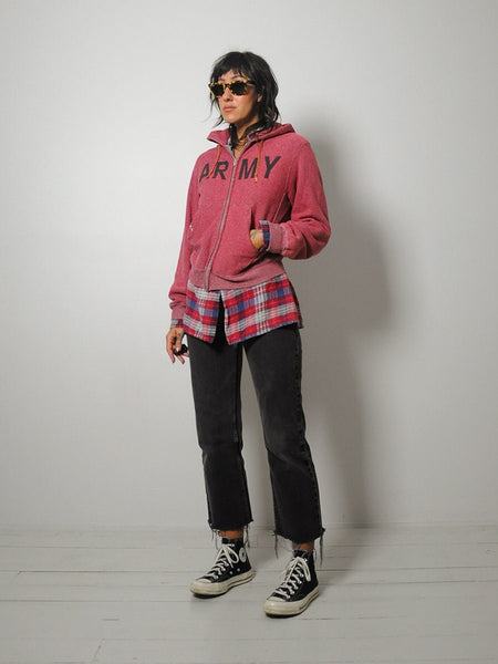Army Marbled Knit Zip-up Hoodie