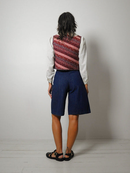 1970's Reversible Floral Quilted Vest