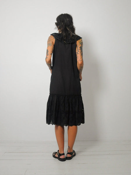 Black Eyelet Ruffle Dress