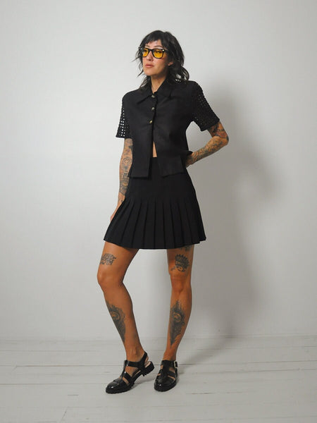 90's Black Pleated Tennis Skirt