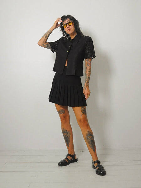90's Black Pleated Tennis Skirt
