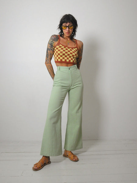 1970's Pistachio Flared Pants 24x30