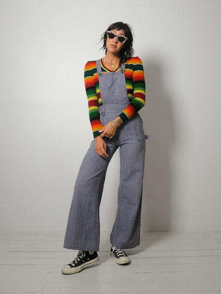 1970's Hickory Stripe Overall Jumpsuit