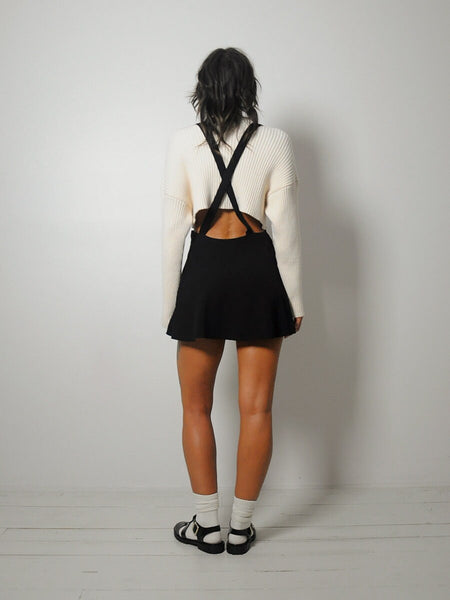 90's Black Suspender Mini Dress