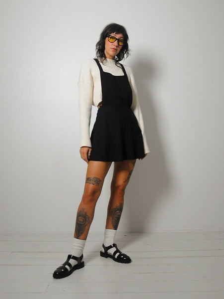 90's Black Suspender Mini Dress