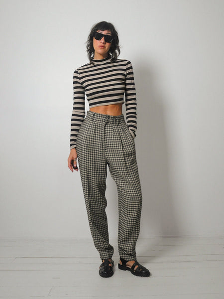 1980's Woven Plaid Trousers 27x29