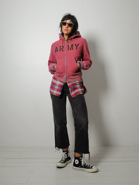 Army Marbled Knit Zip-up Hoodie