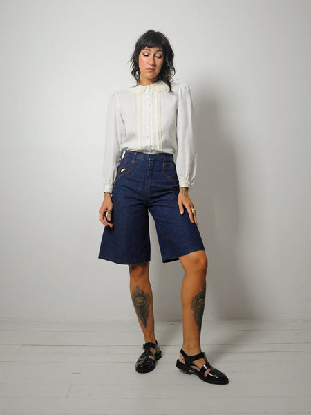 1970's Lanz Woven Lace Blouse