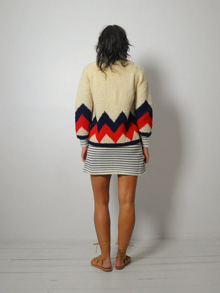 1960's I.Magnin Boucle Chevron Cardigan