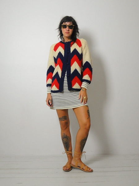 1960's I.Magnin Boucle Chevron Cardigan