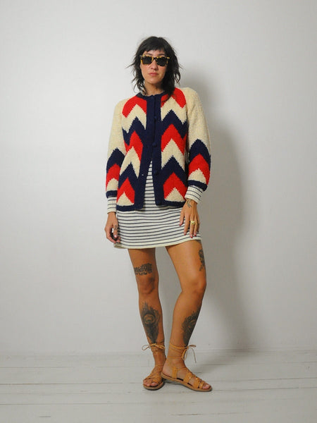 1960's I.Magnin Boucle Chevron Cardigan