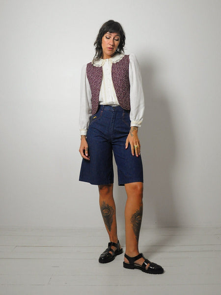 1970's Reversible Floral Quilted Vest