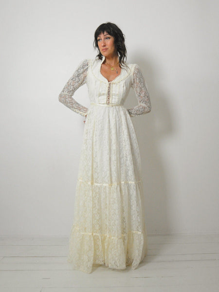 1970's Gunne Sax Lace Wedding Dress