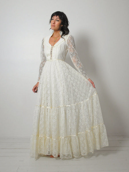 1970's Gunne Sax Lace Wedding Dress