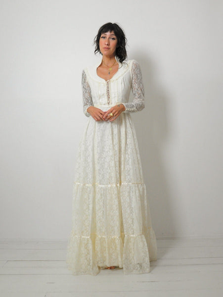 1970's Gunne Sax Lace Wedding Dress