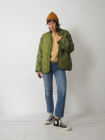 1980's Quilted Military Liner Jacket