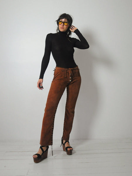 1960's OOAK Handmade Suede Flares