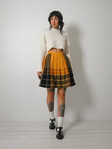1960's Tartan Pleated Plaid Skirt