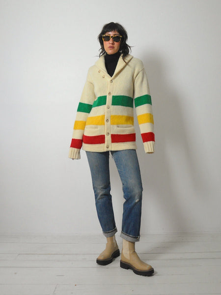 1980's Ralph Lauren Hudson Bay Stripe Cardigan