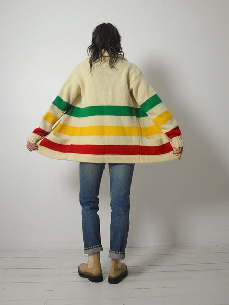 1980's Ralph Lauren Hudson Bay Stripe Cardigan