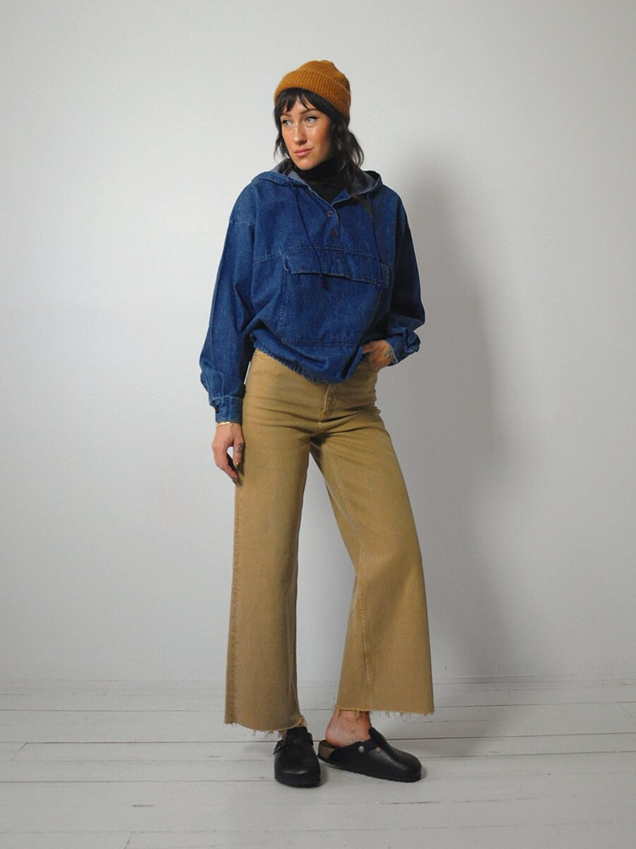 1980's Denim Hooded Anorak Jacket