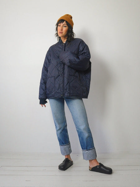 1980's Navy Quilted Puffer Jacket
