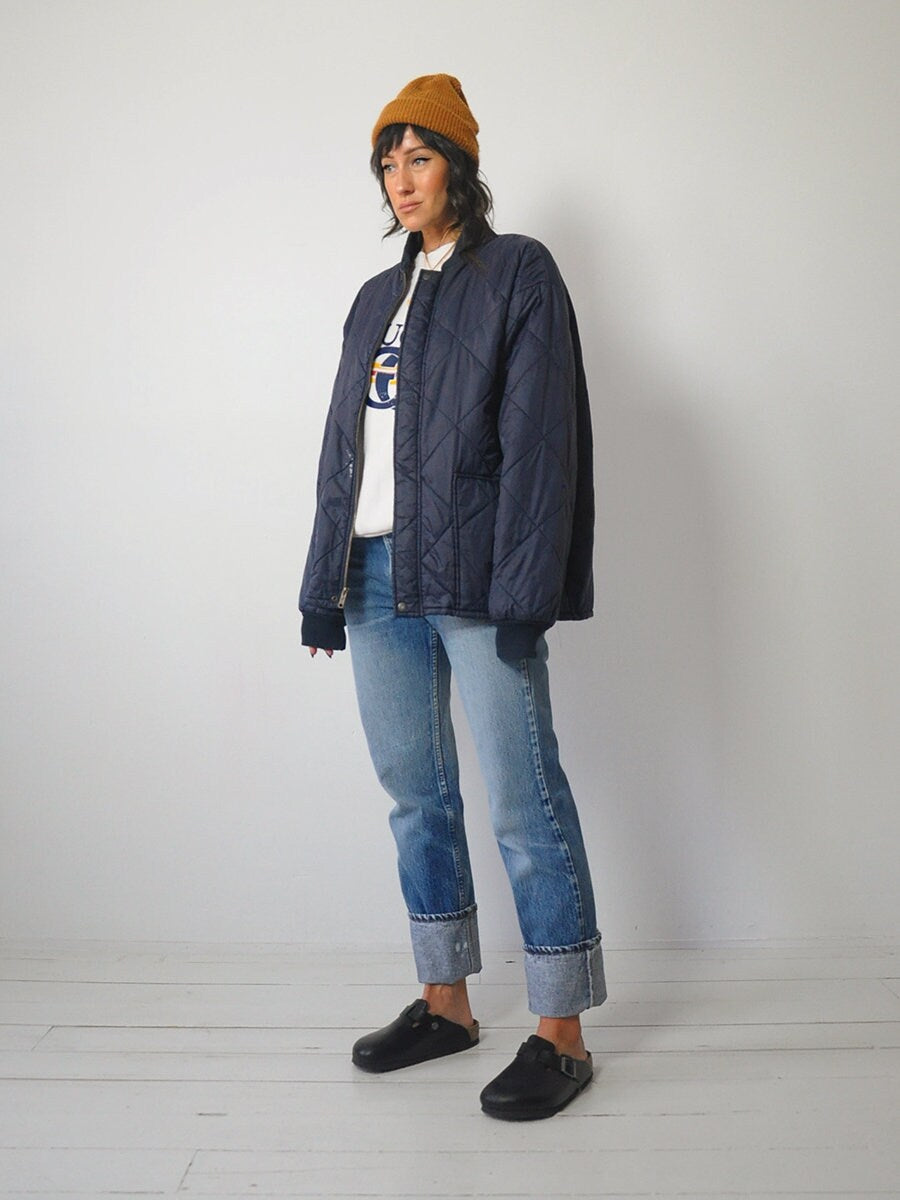 1980's Navy Quilted Puffer Jacket
