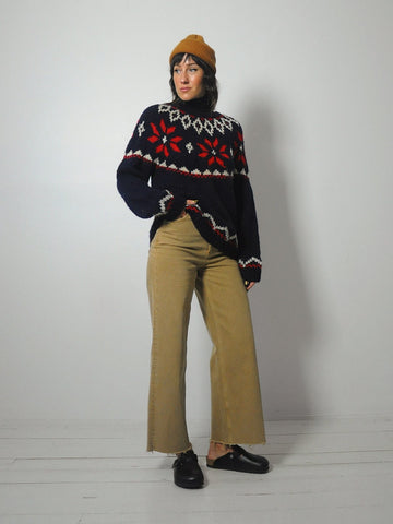 1970's Navy Jantzen Fairisle Ski Sweater
