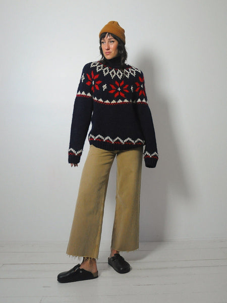 1970's Navy Jantzen Fairisle Ski Sweater