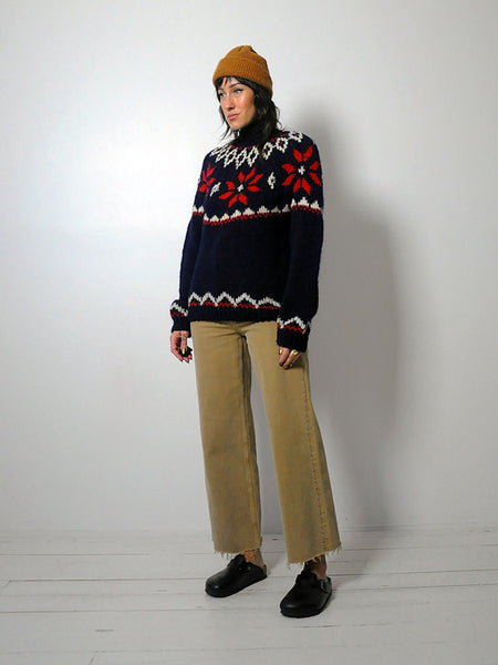 1970's Navy Jantzen Fairisle Ski Sweater