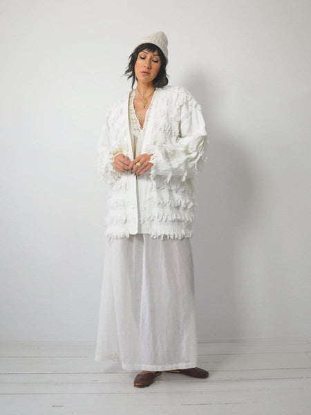 1980's Shaggy Cotton Cardigan Jacket