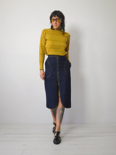 1970's Ochre Stripe Turtleneck Sweater