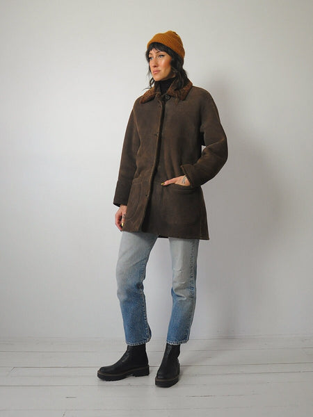 Barneys Chocolate Shearling Coat