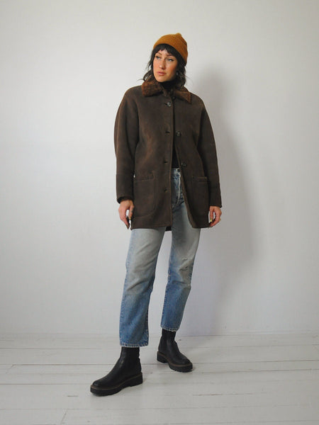 Barneys Chocolate Shearling Coat