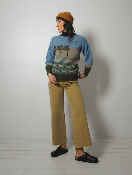 1970's Fox Hunt Wool Sweater