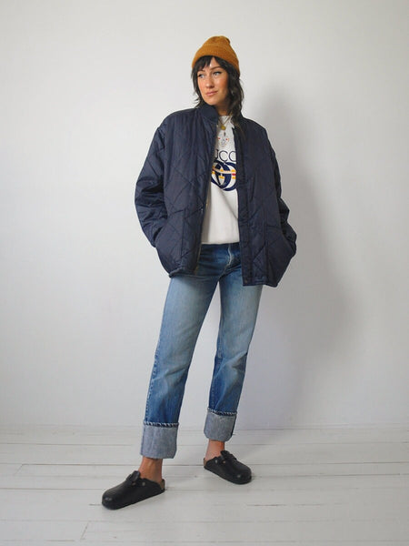 1980's Navy Quilted Puffer Jacket
