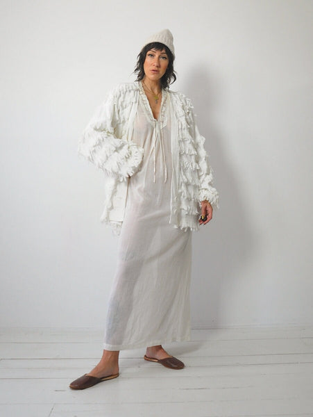1980's Shaggy Cotton Cardigan Jacket