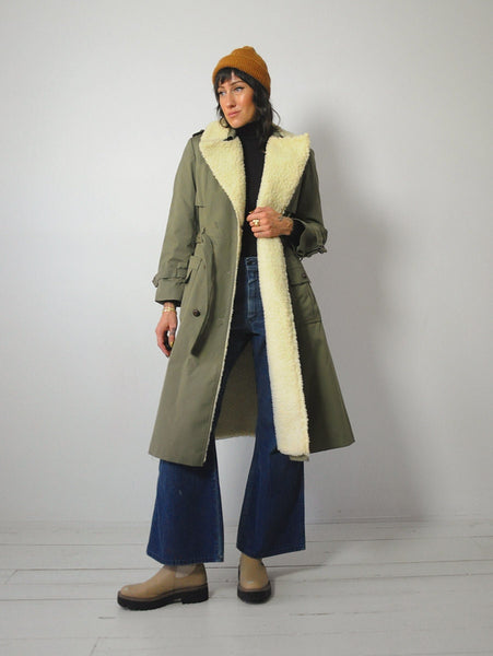 1970's Sherpa Lined Trench Coat