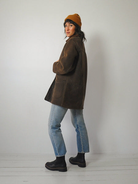 Barneys Chocolate Shearling Coat