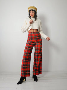 1970's Wool Tartan Plaid Pants