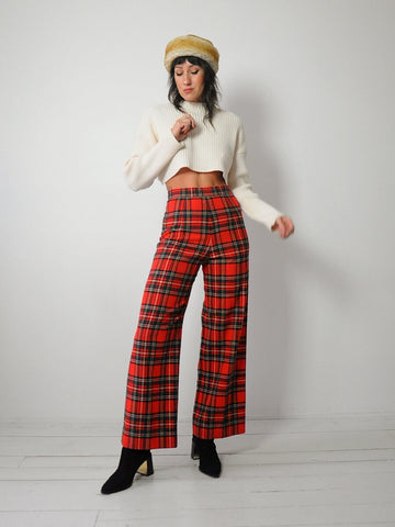 1970's Wool Tartan Plaid Pants