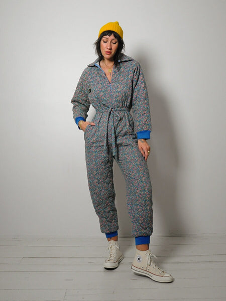 1980's Quilted Liberty Floral Jumpsuit