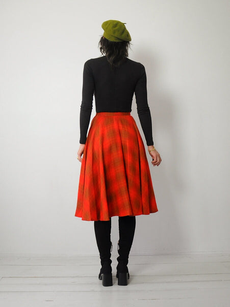 1950's Tartan Plaid Wool Circle Skirt