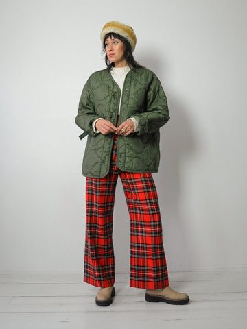 Button Front Quilted Military Liner Jacket