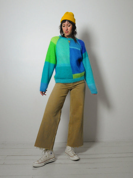 1980's Colorblock Mohair Sweater