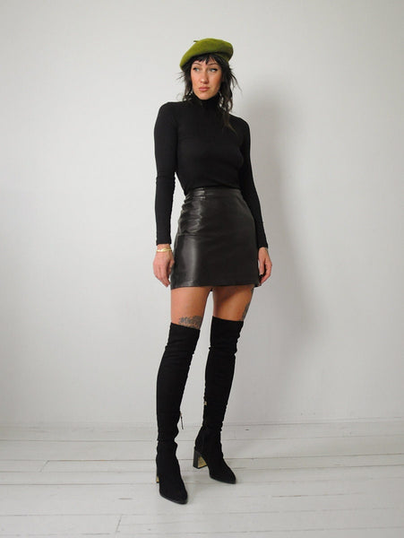 90's Cocoa Leather Mini skirt