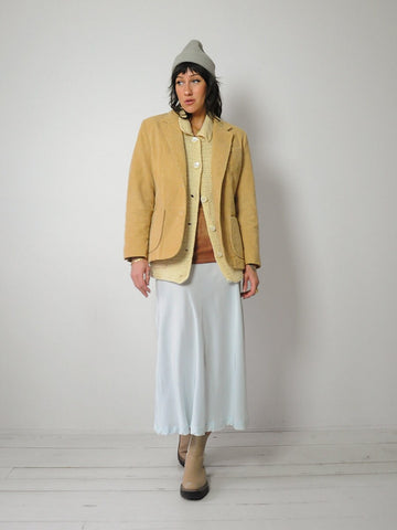 1980's Wheat Corduroy Menswear Blazer