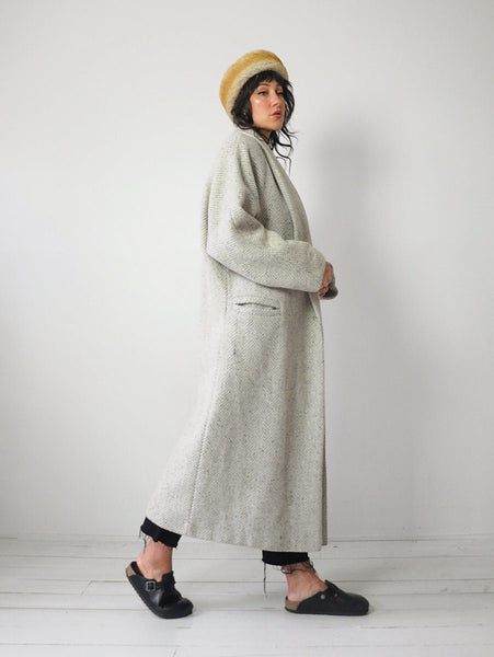 Herringbone Tweed Wool Menswear Coat