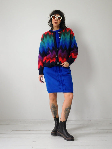90's Rainbow Mohair Stripe Cardigan