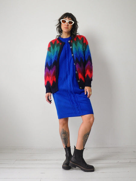 90's Rainbow Mohair Stripe Cardigan